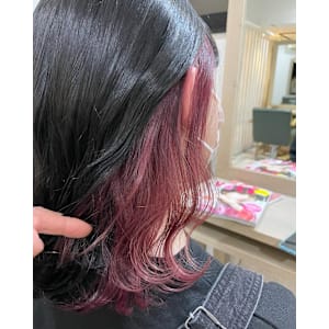 グレージュ/ピンクパープル　インナーカラー