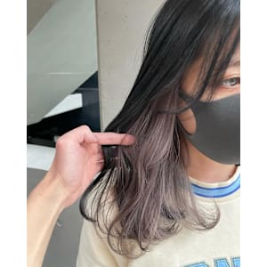 ラベンダーグレー×イヤリングカラー