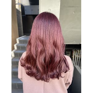 ラベンダーピンク/コーラル系/ブリーチありカラー