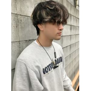 マッシュ/ハイライトカラー/プラチナベージュ/ハイトーンカラ