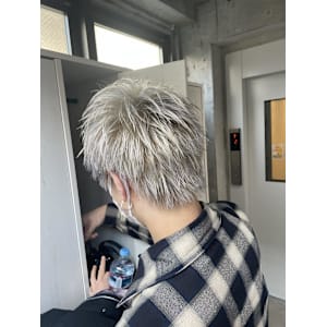 メンズショート/ホワイトカラー/ホワイトシルバー