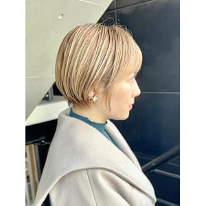 ショートボブ/大人ショートボブ/ハイトーンショート