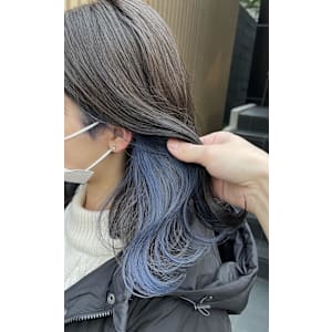 インナーカラー/イヤリングカラー/ブルー/ネイビー