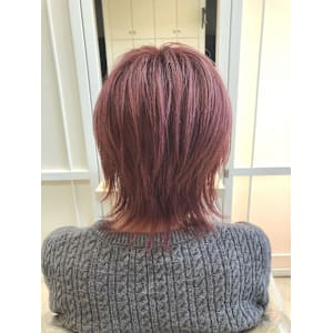 ウルフカット・ピンク