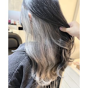 インナーカラー/ホワイトグレー/ブルーブラック/韓国風