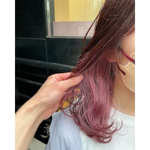 ピンクインナーカラー　ピンクブラウン