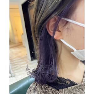 ラベンダー×イヤリングカラー　インナーカラー