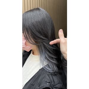 イヤリングカラー/シルバーアッシュ/ブルーブラック