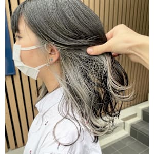 インナーカラー/イヤリングカラー/ホワイトグレー