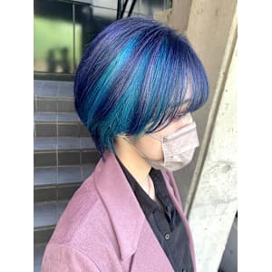 ネイビー×アクアブルーブルー　/ インナーカラー - ACT 三鷹店【アクト ミタカテン】掲載中