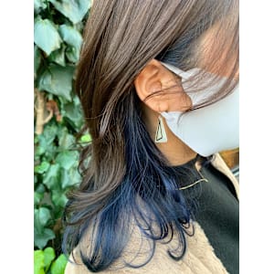 インナーカラー　ネイビーブルー