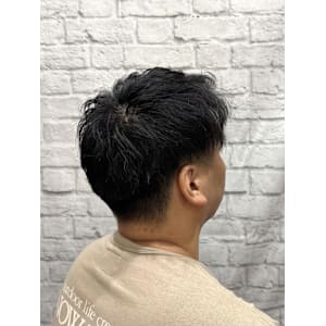 ツーブロ七三ショート