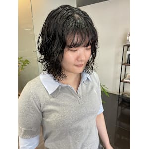 [風花]ニュアンスボブパーマ/前髪クロスパーマ