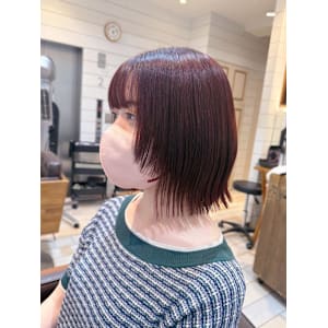 渋谷/ホワイトグレージュ/チェリーブラウン/ミニウルフ