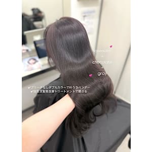 ココアラベンダー/ブリーチなしダブルカラー