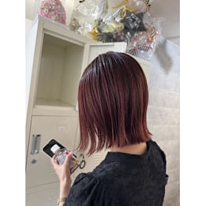 外ハネブリーチなしカラー