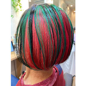 奇抜ヘア/スイカカラー