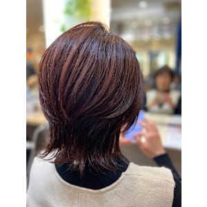 大人くびれショート／レッドブラウン