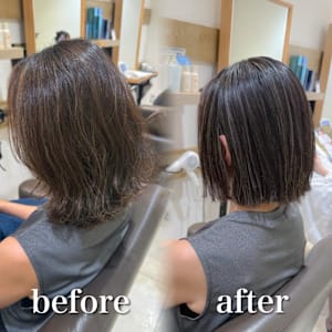 白髪ぼかし細めハイライト30代40代50代セミディ - Mira by KENJE【ミラバイケンジ】掲載中