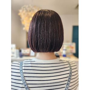 ラベンダーベージュ×ボブ