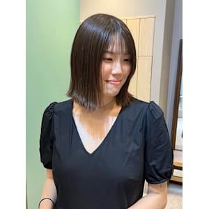 【乾かすだけでツヤサラ髪に♪】縮毛矯正＆切りっぱなしボブ