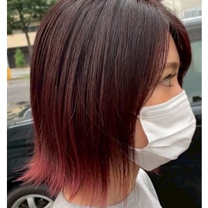 ピンクバイオレッド×秋カラー×裾グラデーションカラー