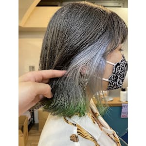 ダブルカラー/ベージュ/ケアブリーチカラー/インナーカラー