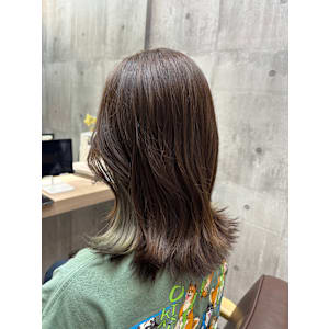 インナーカラー/アッシュ/オリーブグレー