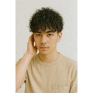 ツイストスパイラルで魅せる無造作メンズパーマ