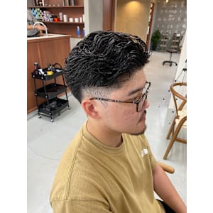 大人オールバックニュアンスパーマラルフカール色気パーマ