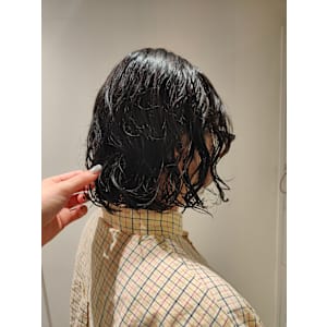 ボブパーマ/くせ毛風パーマ/ニュアンスパーマ【島袋蛍月】