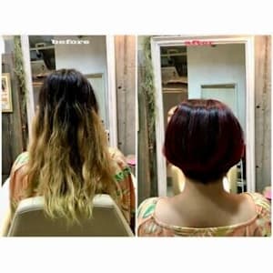  2025夏トレンドカラーレッド×ショートボブ