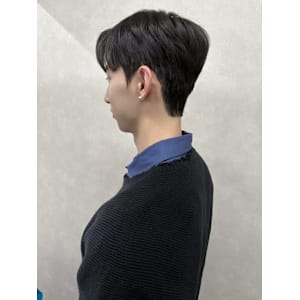 韓国ダウンパーマメンズカット/コンマバングフェザーショート