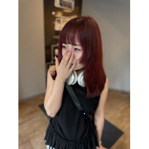 チェリーレッド/ブリーチなし/ツヤ髪