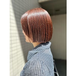 ボブカット/切りっぱなしボブ/オレンジカラー/ブリーチなし - LAULEA 表参道【ラウレアオモテサンドウ】掲載中