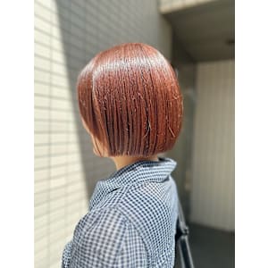 ボブカット/切りっぱなしボブ/オレンジカラー/ブリーチなし/ - LAULEA 表参道【ラウレアオモテサンドウ】掲載中