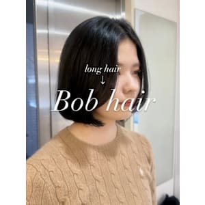 ボブカット/タンバルモリ/ワンカールボブ/前髪なし/小顔ヘア