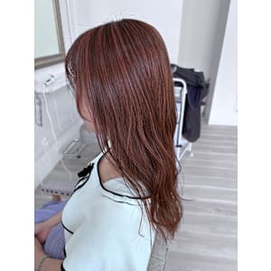 透明感ピンクブラウンハイライト