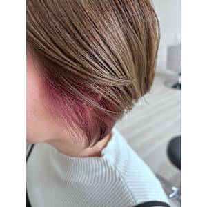 大人かわいい＊上品ピンクのインナーカラー