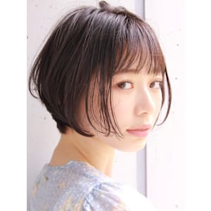 ショート・ボブ/丸顔/前髪あり/絶壁解消/30代/40代/