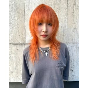 【HIROHUMI】韓国風ハッシュカット×ハイトーンオレンジ