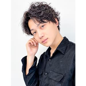 夏ツイスパ波巻き◎アップバング爽やかビジネスセンターパート