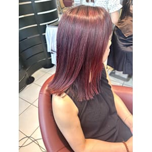 白髪ぼかし/白髪デザインカラー/ピンクバイオレット