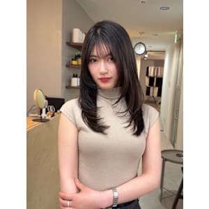★夏韓国ヘアレイヤーカット前髪顔周りくびれヘアハッシュカット