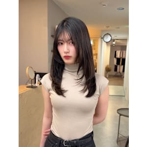 ★夏韓国ヘアハッシュカットハイレイヤーカット前髪顔周り