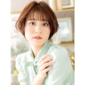 ひし形シルエットベージュピンク小顔丸みボブ　マロンベージュ - COVER HAIR bliss【カバーヘア ブリス】志木/志木南口駅前店【カバーヘア ブリス シキ シキミナミグチエキマエテン】掲載中