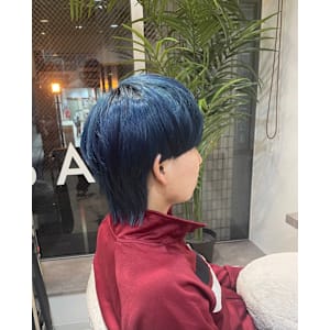 メンズマッシュウルフ×スカイブルー