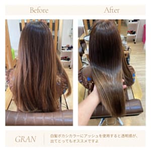 お客様髪質改善データ1871（白髪染めアッシュベージュ