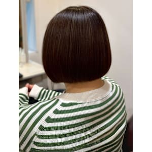 ショートボブ ボブ 艶髪 髪質改善 30代40代 ブラウン