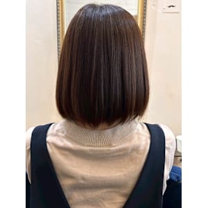 縮毛矯正 ツヤ髪ボブ ベージュカラー 髪質改善 ダメージレス